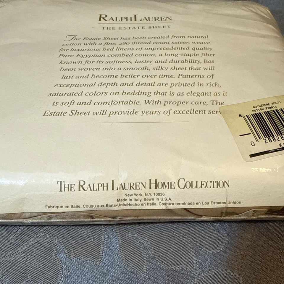 Ralph Lauren Guinevere Aragon Medieval Floral Flat Sheet (Cal) King NEW - Image 4 of 4