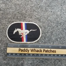 Vintage Ford Mustang Patch Car Auto Red White Blue Strip 70s 80s Muscle Cars AC6