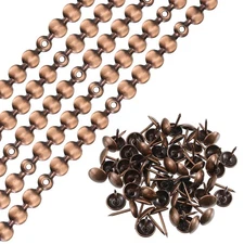 15Pcs 1Meter Glossy Upholstery Tacks Strips Trim Sofa Decorative Nails, Copper