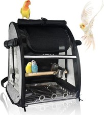 Bird Carrier Bag, Bird Travel Cage with Standing Perch and Indestructible Sta...