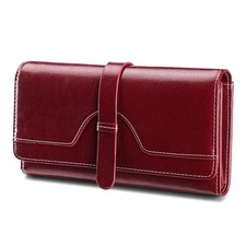 Luxury Women s Long Clutch Wallet Genuine Leather Phone Holder elegant purse