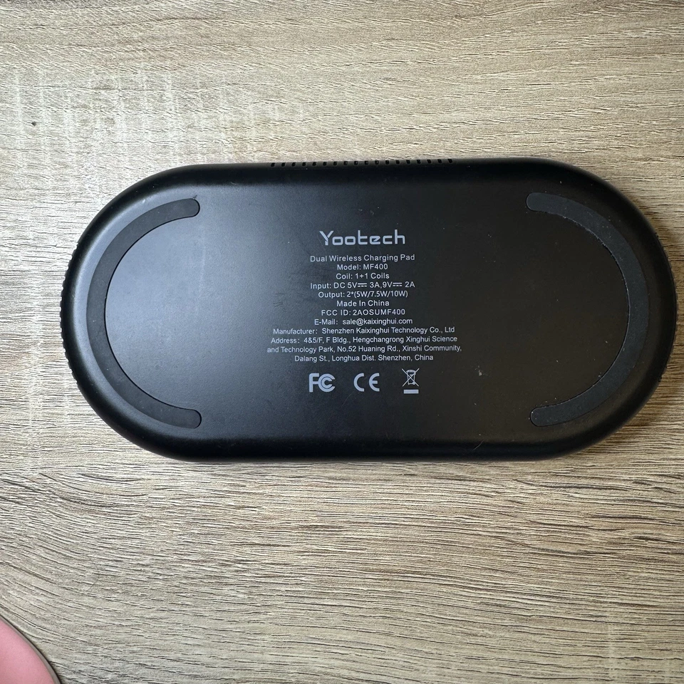 Yootech MF400 Dual Wireless Charging PAD ONLY Black - Image 2 of 3