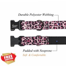 Olahibi Leopard Dog Collar S Padded Neoprene Soft Colorful