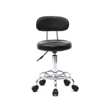 Rolling Salon Stool Barber Wrok Stool Manicure Stool Spa Equipment with Backrest