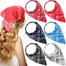 6 Pcs Floral Hair Bandanas for Women Girl Boho Hair Scarf Headband with Clip Chi