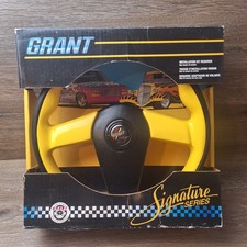 Vintage Yellow Black Grant Steering Wheel Signature Series 13.5 Wheel