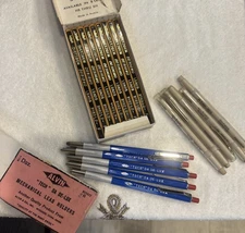 Vtg 5 TECH DA LE-LUX Lead Holder Drafting Mechanical Pencils Lot Leads & Erasing