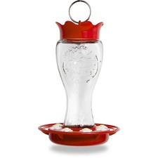Pennington Glass Red Hummingbird Feeder, 16 oz Nectar Capacity.