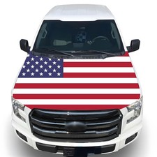 American Hood Flag Cover - 59x51 in Car Hood Cover American Flag for Car Deco...