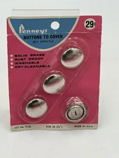 Vintage Prym Penneys Buttons To Cover USA 7/8in 1 Pack Of 4