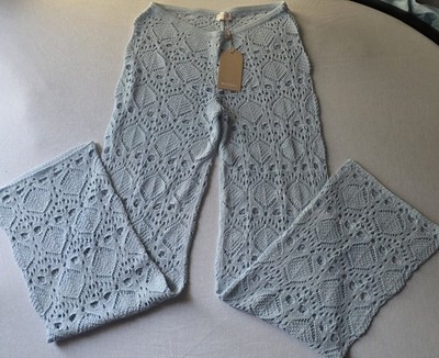 New Meshki Trena Crochet Pants Blue Size S.