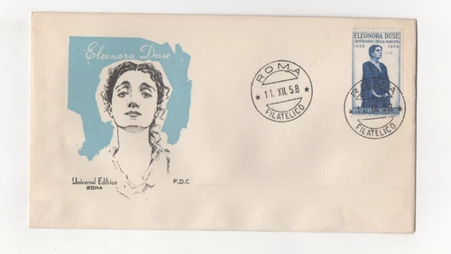 ITALY - FDC - 1958 - CENTENARY - ELEONORA - DUSE - UNIVERSAL - PUBLISHER
