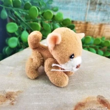 Vintage Jointed Plush Brown Lion Cub Poseable Stuffed Toy Dollhouse Miniature