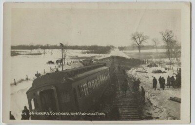 1910 Great Northern Railroad Wreck Monticello Minnesota Real Photo