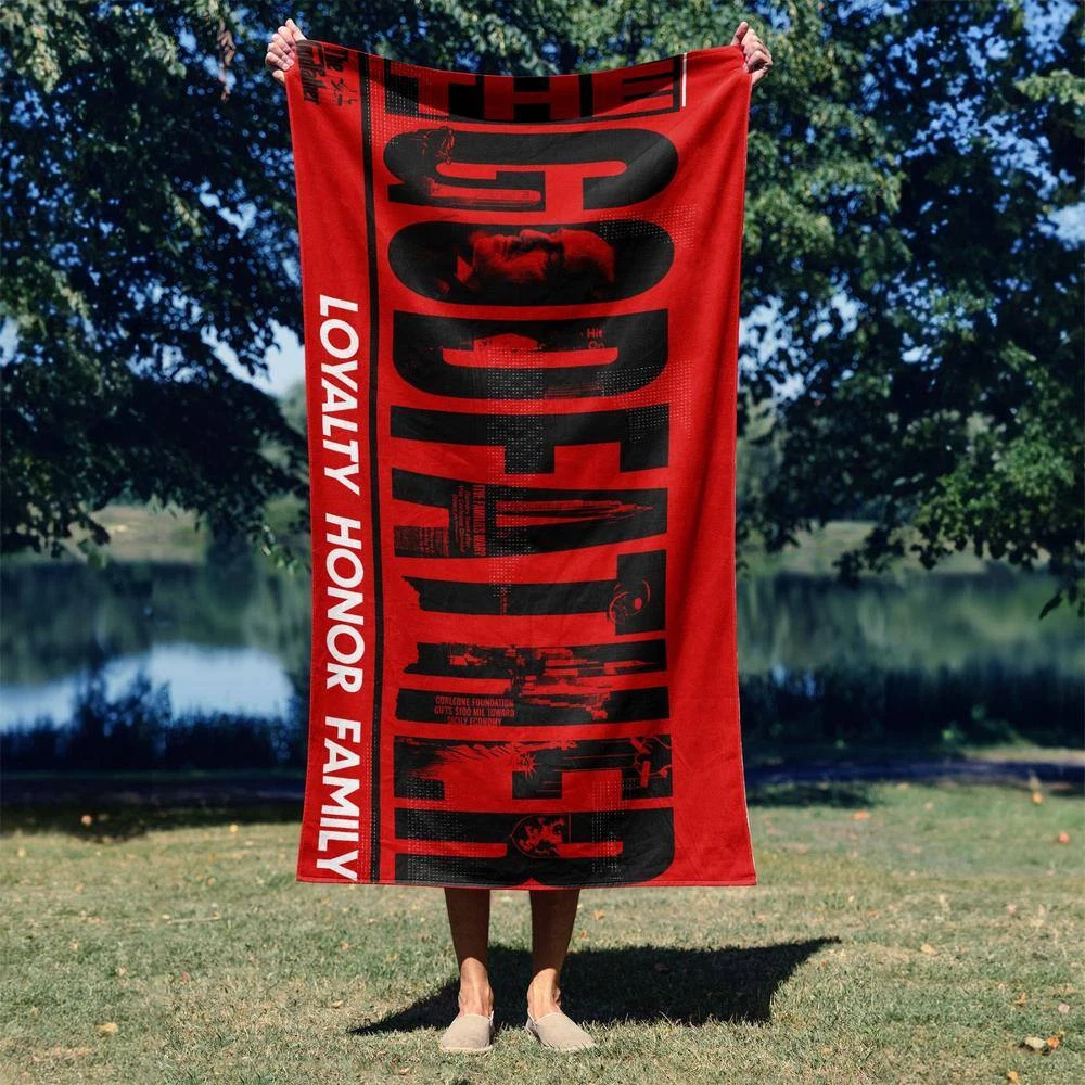 Godfather the Don Distressed Godf 2PK Cotton/Polyester Blend Graphic Beach Towel