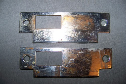 TWO, Vintage, USED, Heavy, Door Strike Plates - SEE DESCRIPTION - Picture 5 of 10