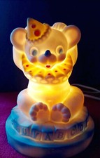 Vtg BABY Child's CIRCUS BEAR Rubber Plastic ELECTRIC LAMP Night Light TEDDY BEAR