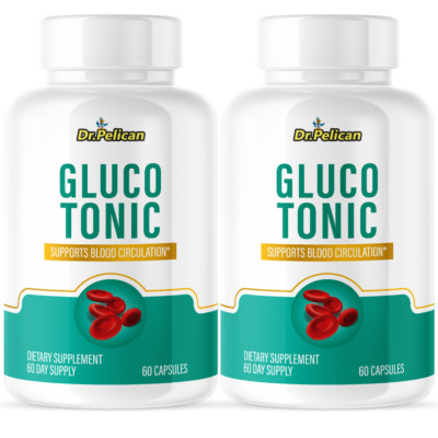 Gluco Tonic- Blood Support- 2 Bottles- 120 Capsules
