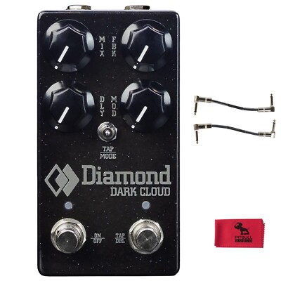 Diamond Dark Cloud dBBD Digital Bucket Brigade Delay Pedal, Patch Cables, Cloth