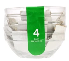 Set of 4 Small Mini Round Glass Bowls For Dips Salsa Sauce Baking Prep 3.5" Wide