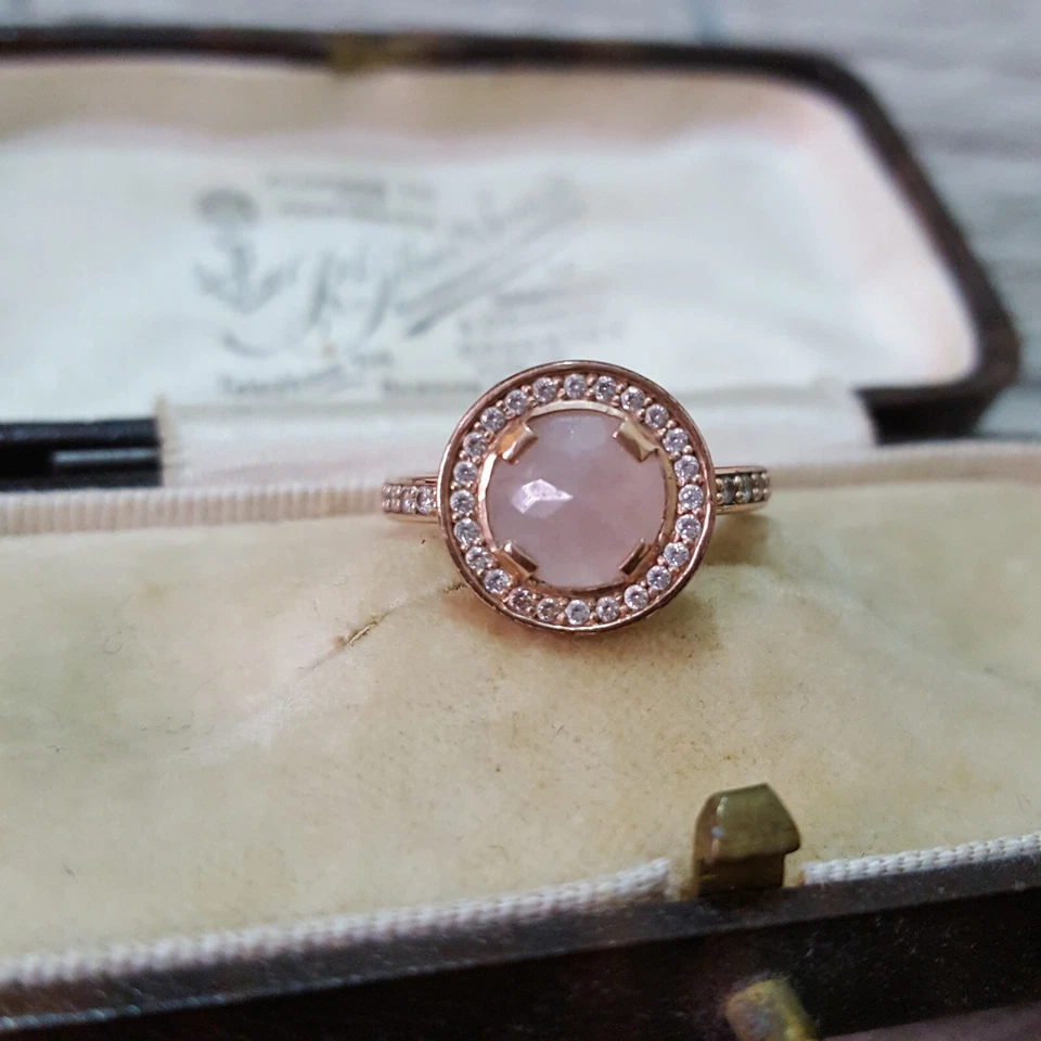 Thomas Sabo 925 Sterling Silver Ring, Rose Quartz, Size 48 UK i.5 US 4.5 - Image 4 of 4