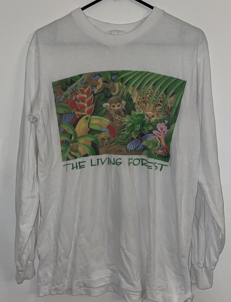 Vintage Human i Tees T-Shirt Medium White The Living Forest Single