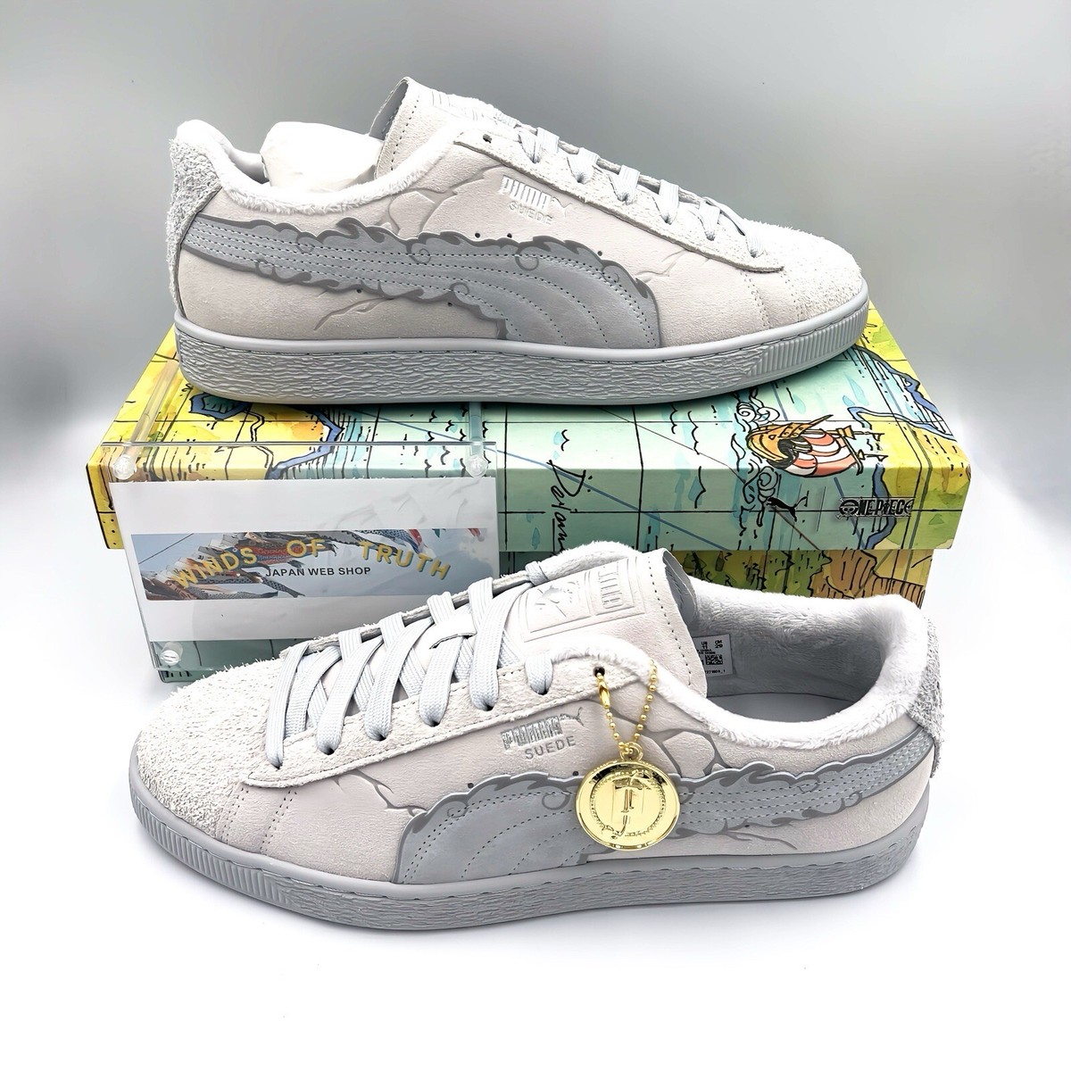 【PUMA】Suede One Piece Straw Hat Luffy★396524-01★Gray ONE PIECE × Puma Suede Lufy Gear 5