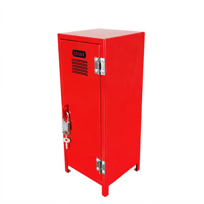 Mini Metal Locker With Key And Lock Red 4.2X4.2X11'' Great For Kids Treasure Box