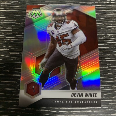 2021 Panini Mosaic Football Devin White Silver Prizm Card #191 Buccaneers 9AA