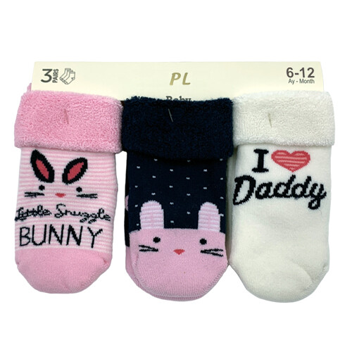 NUEVO PAQUETE DE 3 | CALCETINES DE BEBÉ FORRADOS DE VELLÓN 6-12/18 MESES | LINDO GATO/CONEJITO CARACTERÍSTICA - Imagen 13 de 16