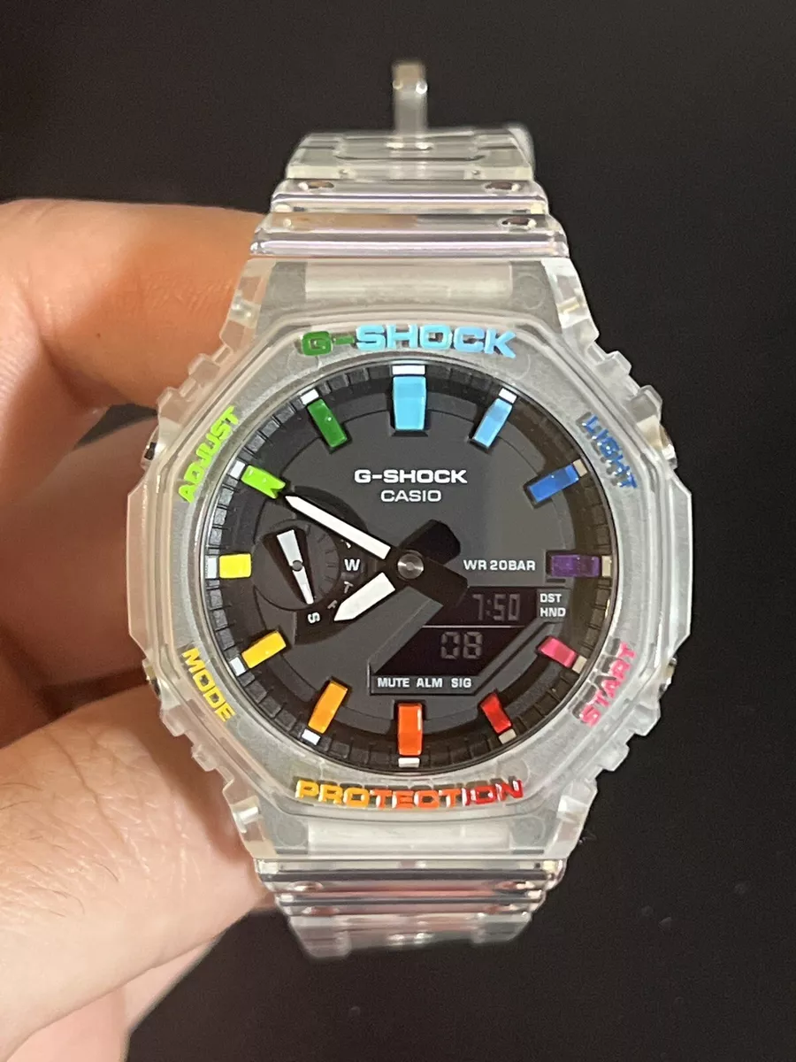 Casio GA-2100 - Custom Jellyfish Rainbow CasiOak Mod - Jellyfish eBay