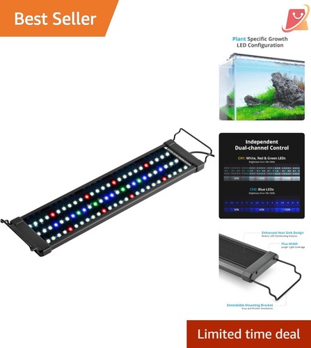 LED Aquarium Light 15W Adjustable Timer for 18-24 Inch Freshwater Fish Tank