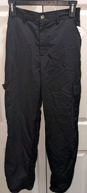 NWT, Jolie And Joy, Black, Cuffed, Cargo, Parachute Pants-Girls XL/16
