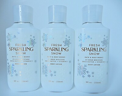 BATH BODY WORKS FRESH SPARKLING SNOW MOISTURE BODY LOTION CREAM LARGE  8oz