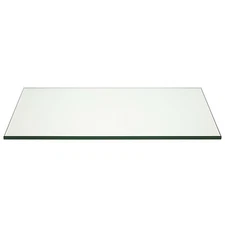 Pro Safe Glass 15" x 28" Rectangle Glass Table Top 3/8" Thick Flat Polish Edge