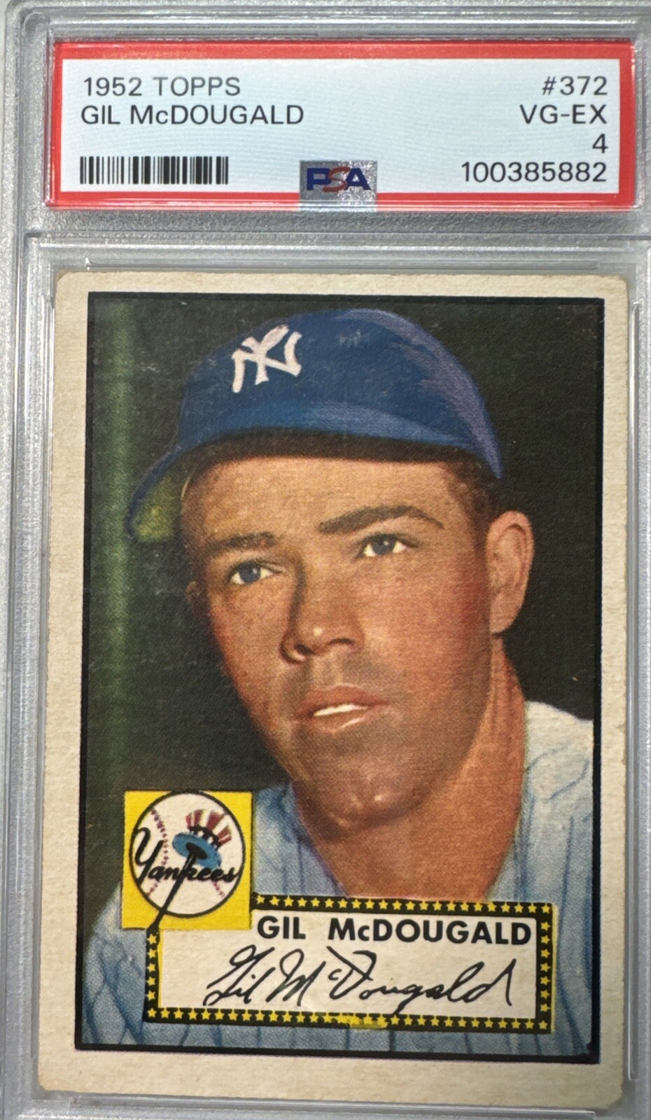 1952 Topps Gil McDougald # 372 PSA 4 VG-EX