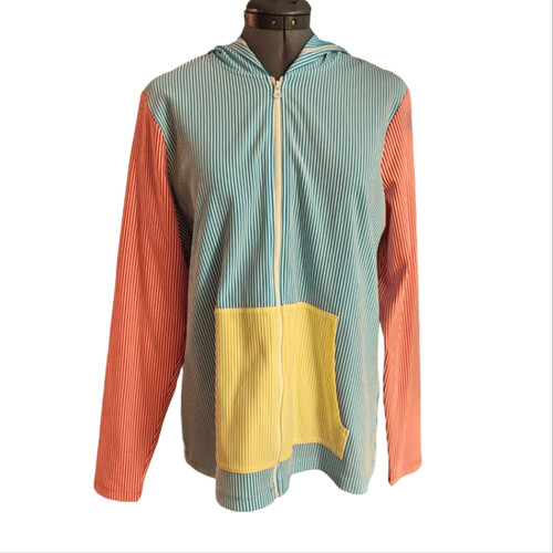 Land's End rainbow striped jacket