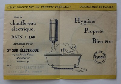 SELTENE Werbung Elektrischer Warmwasserbereiter Avignon um 1920 BAG