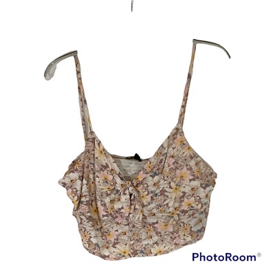 City Triangle Women's Top Spaghetti Straps Floral Size XL