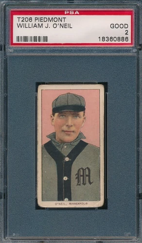 1909 - 1911 T206 William J O'Neil PIEDMONT PSA 2 Good *OBGcards*