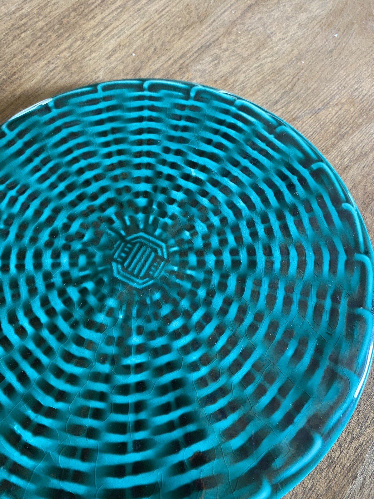 Dessous De Plat Vintage Proceram - Vert Céramique 23cm
