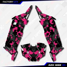 Black Pink Distressed Racing Graphics kit fits Polaris RZR XP 1000 4 Door 19-23