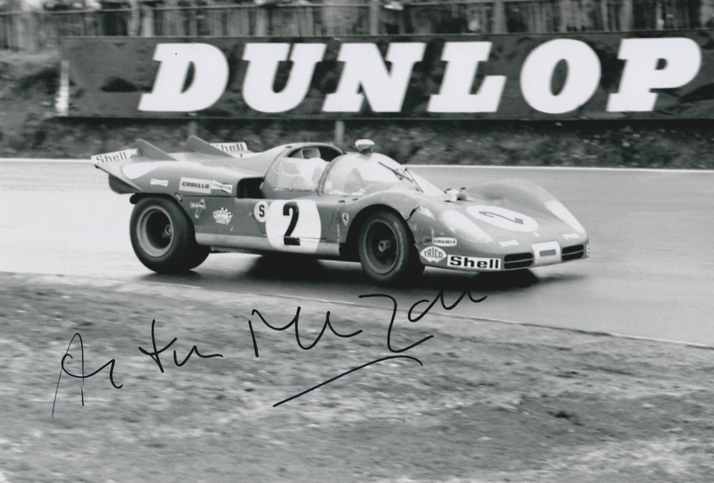 Arturo Merzario Signed Ferrari Le Mans 12x8 Photo Autograph