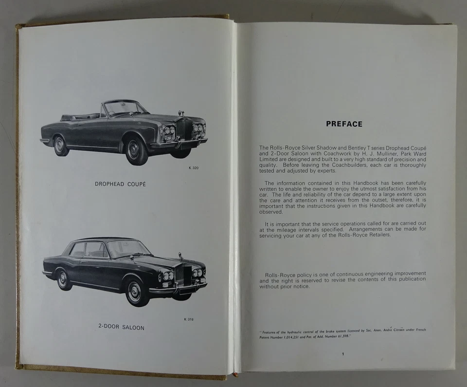 Mappa di Bordo + Istruzioni D'Uso Rolls Royce Argento Shadow + Bentley T1 Da - Immagine 2 di 3