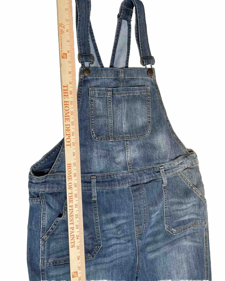 Gap Denim Overalls Women’s Size L 38x27 Medium Indigo Wash Side Zip Boho Casual - Image 3 of 4