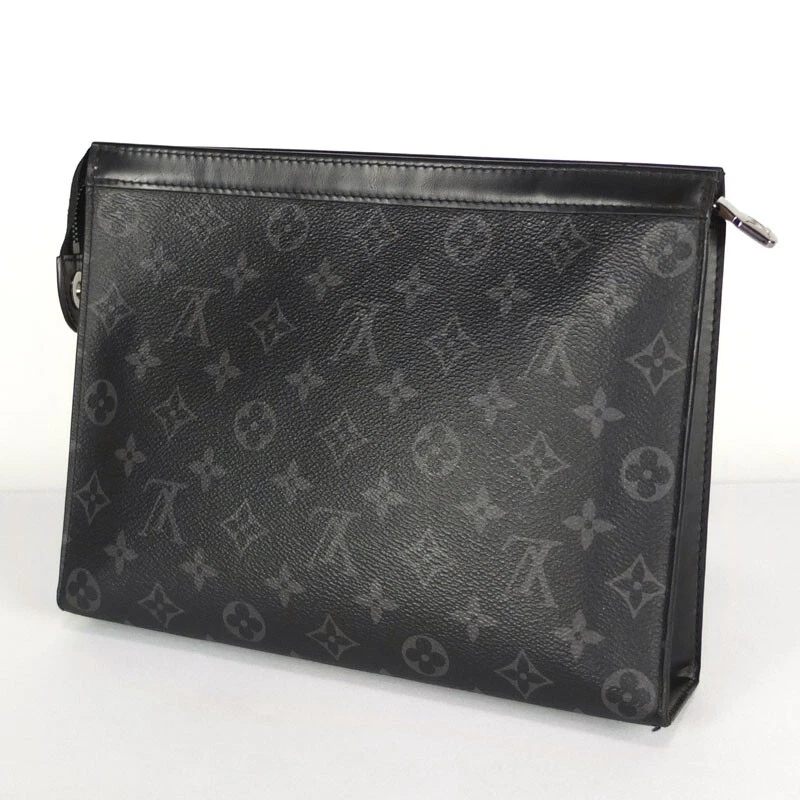 Louis Vuitton Grey/Black Monogram Canvas Eclipse Voyage Pochette Louis  Vuitton