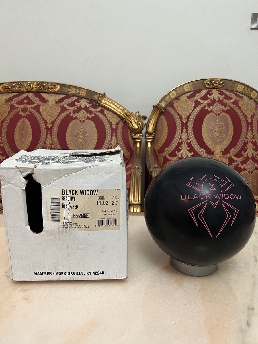 Very Rare Vintage Hammer Black Widow Bowling Ball (Undrilled Very Rare Vintage Hammer Black Widow Bowling Ball (Undrilled