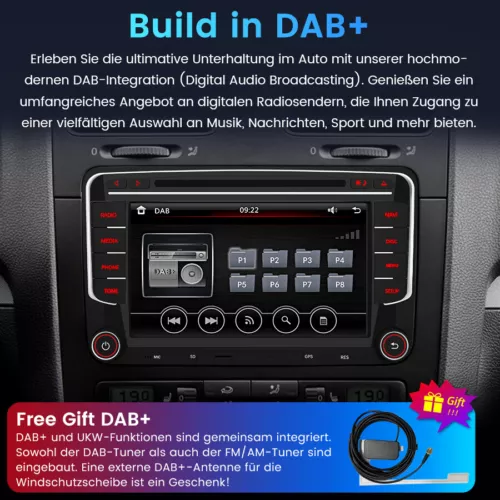 DAB+ Autoradio NAVI CD Bluetooth für VW Golf 5 6 PLUS Touran Passat B6/B7 Tiguan - Bild 2 von 14