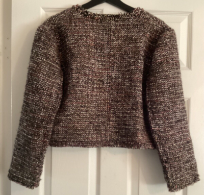 Theory Green/ Multicolored Autumn Tweed Crop Jacket size 12 (NWT