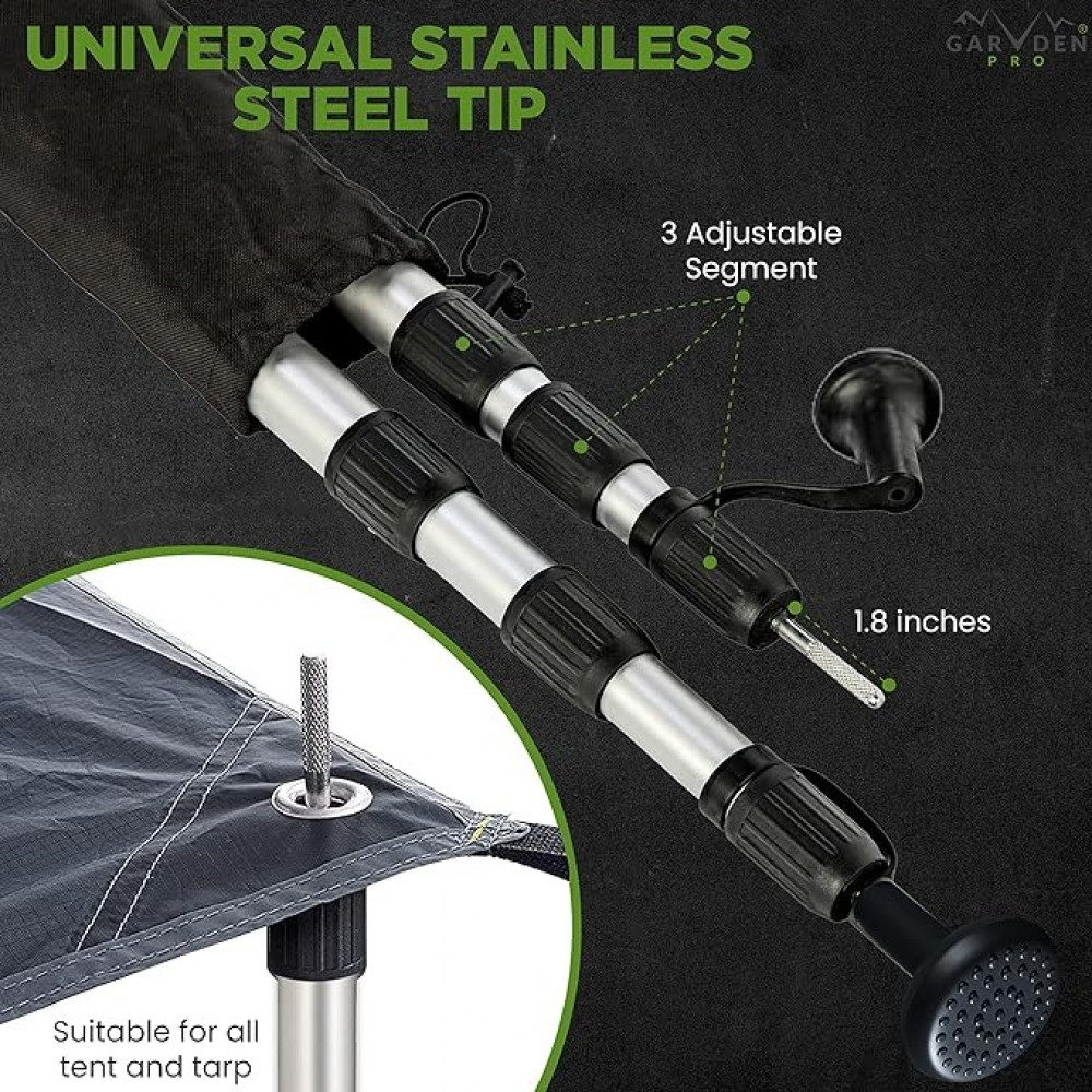 Aluminum Telescoping Tarp Poles Adjustable Universal Rod Replacement Canopy